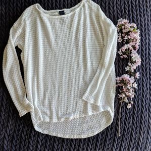 Stitch fix Paris blue sheer 3/4 length white top